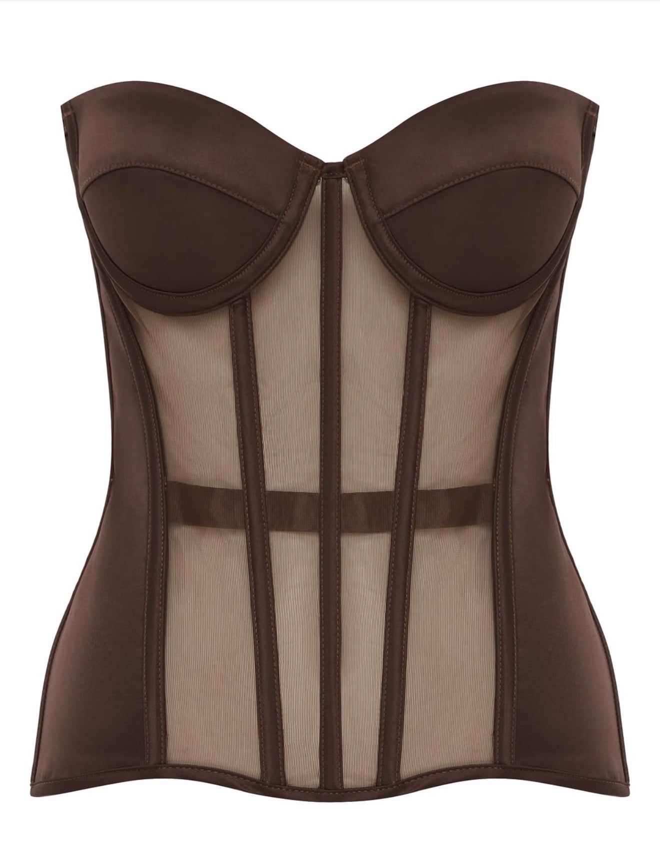 Sirene Satin Chocolate Corset