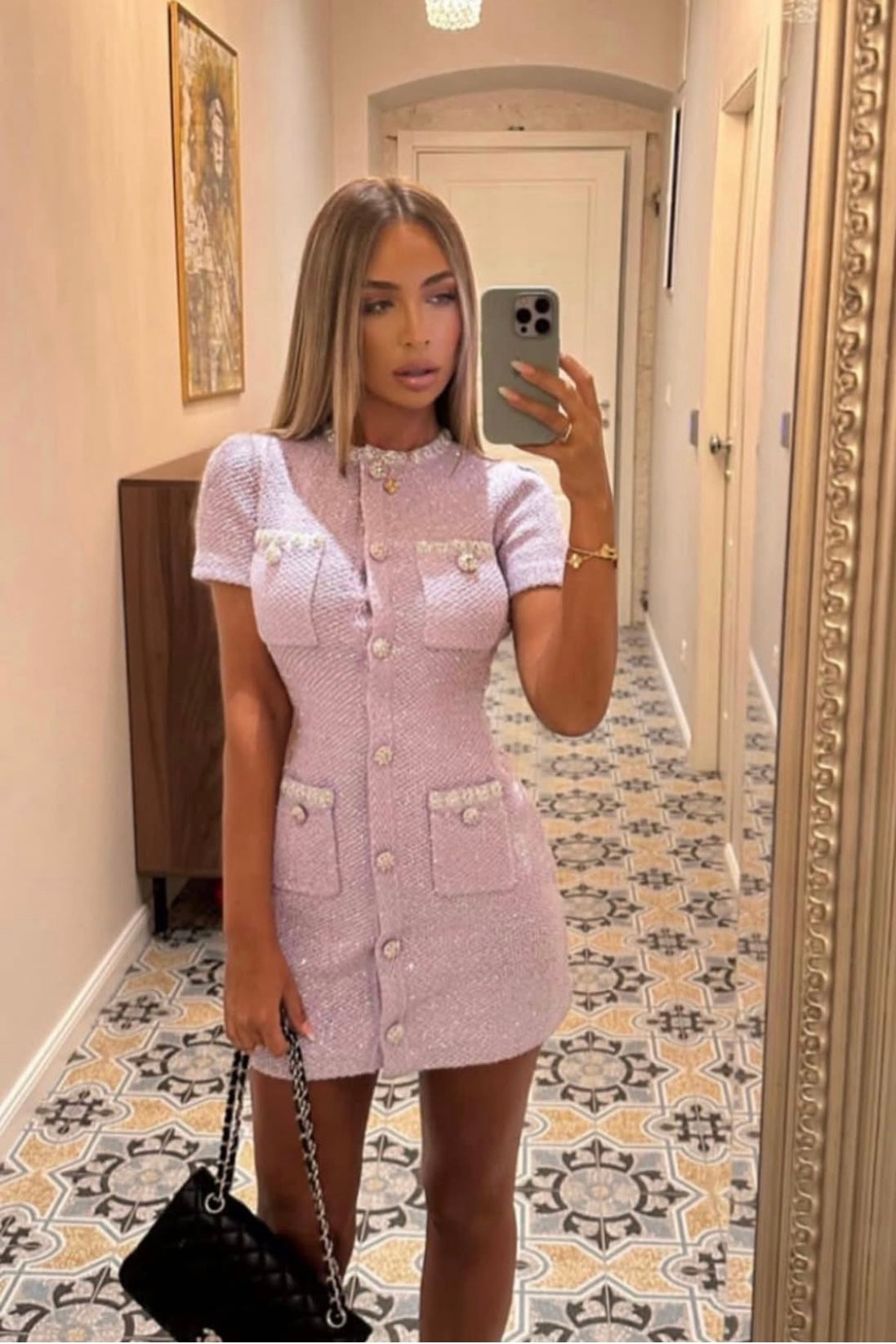 Self Portrait Sequin Embellished Knit Mini