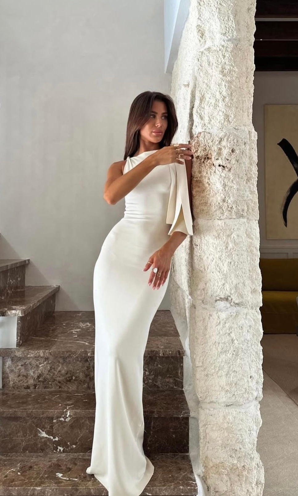 KHY Sueded stretch knotted maxi dress - Stone