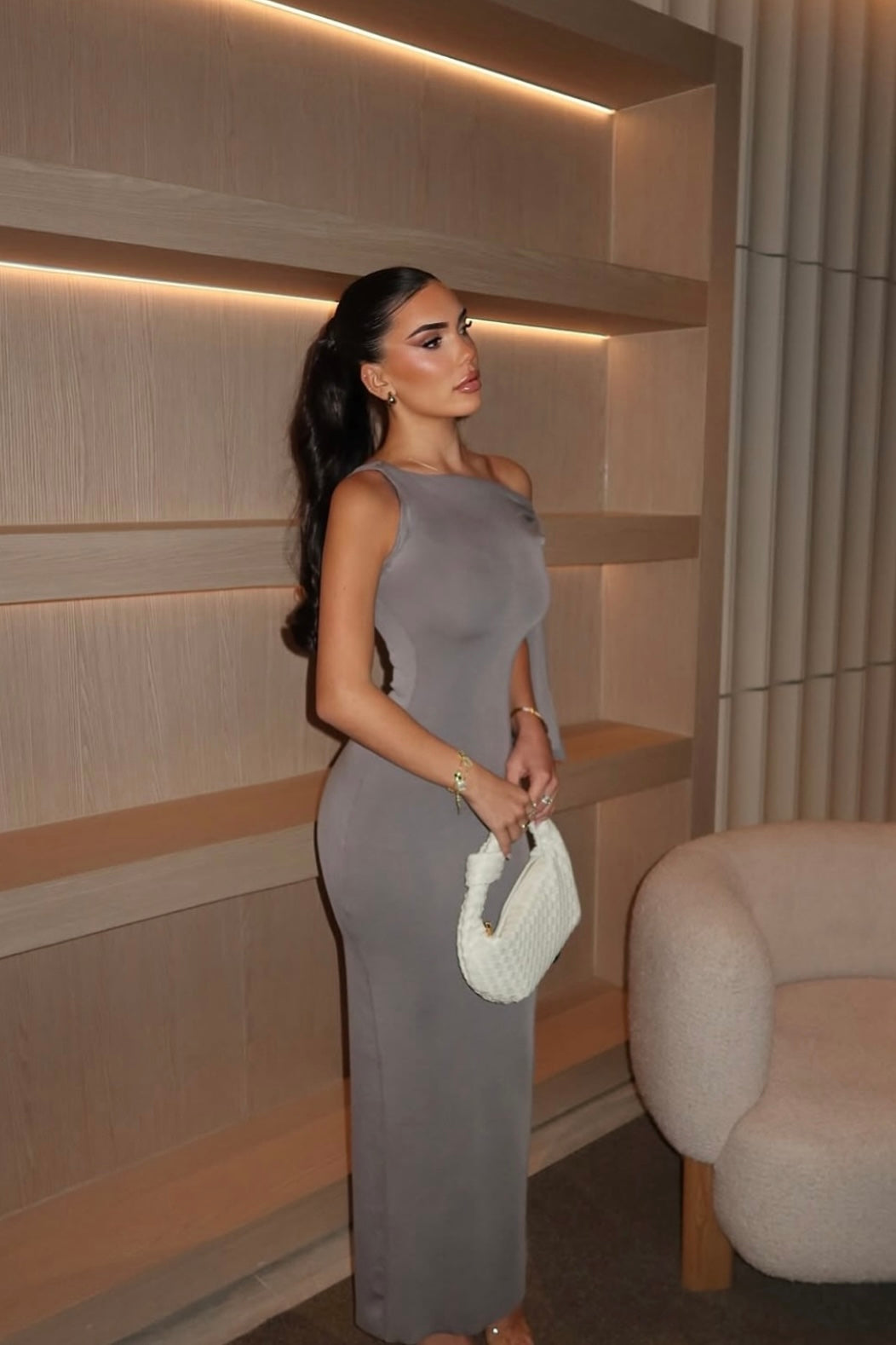 KHY Sueded Stretch Knotted Maxi Steel Grey – Couture Hire By Mel KHY Sueded Stretch Knotted Maxi Steel Grey – Couture Hire By Mel